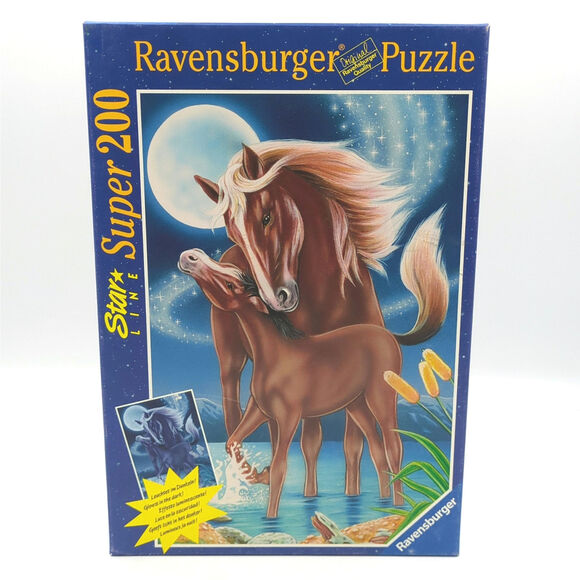 Ravensburger Star Line Super 200 Horses Moonlight Painting Glow in Dark Puzzle - Picture 2 of 5